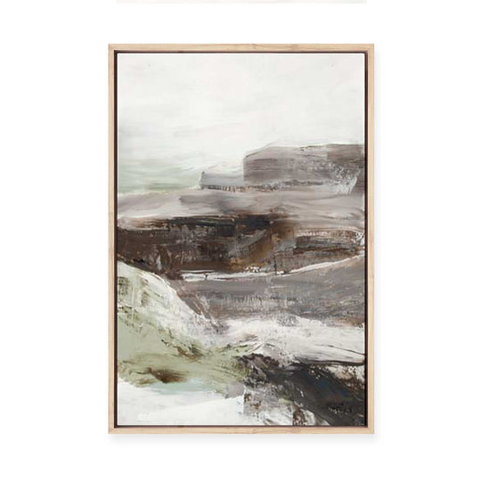 Cliffs in Mist and Shadow | Framed Canvas