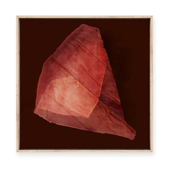 Crimson Folded Abstract Form | Framed Canvas