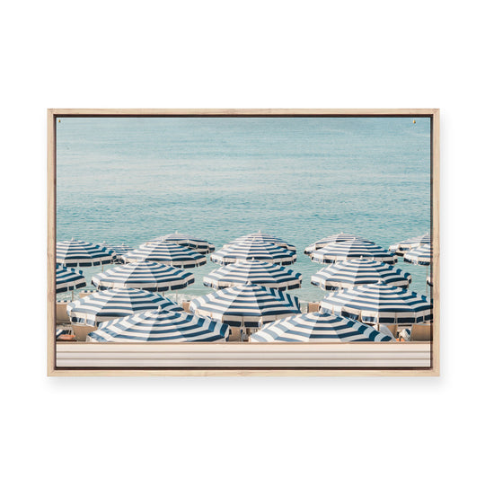 Riviera Umbrellas II | Framed Canvas