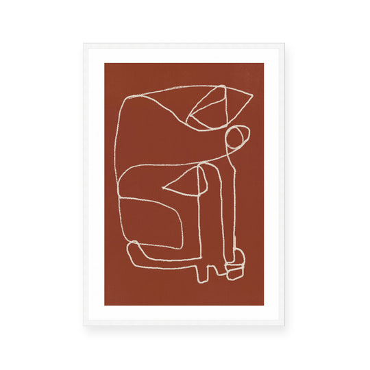 Line Art Abstract Terracotta I