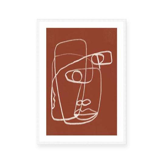 Line Art Abstract Terracotta II