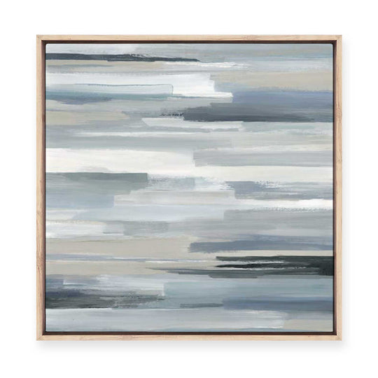 Misty Horizons in Quiet Grays | Framed Canvas