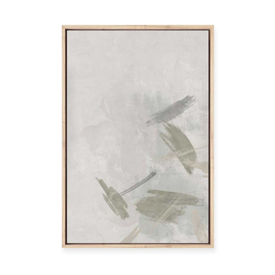 Muted Brushstrokes in Soft Motion I | Framed Canvas