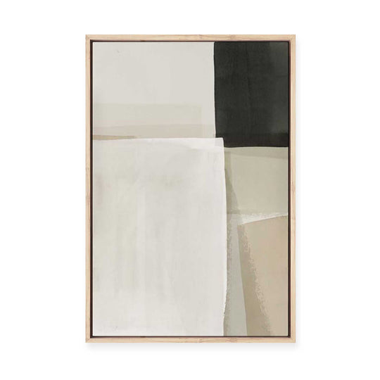 Muted Geometry in Calm Shades | Framed Canvas