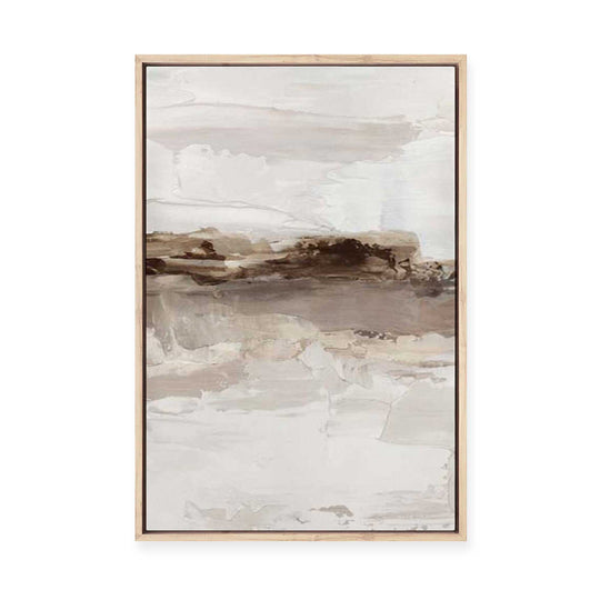 Muted Horizon in Textured Neutrals I | Framed Canvas