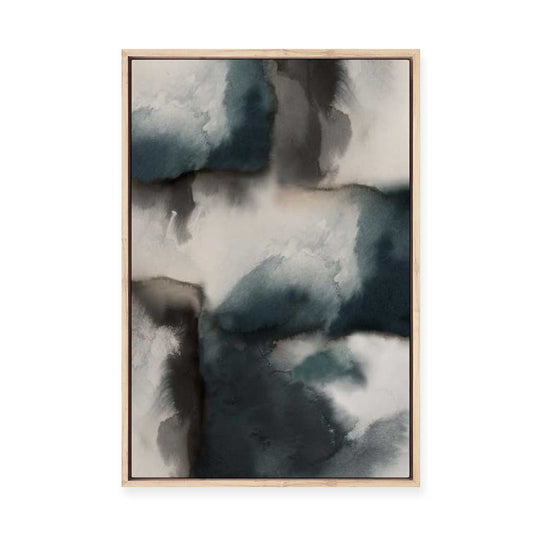 Muted Intersection of Ink and Mist II | Framed Canvas