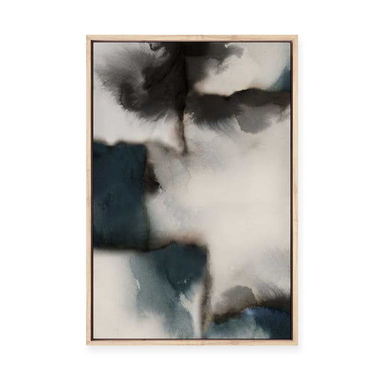 Muted Intersection of Ink and Mist I | Framed Canvas