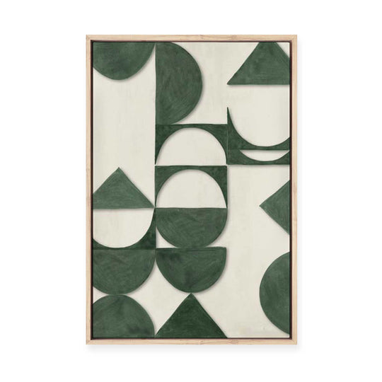 Sage Geometric Soft Balance | Framed Canvas