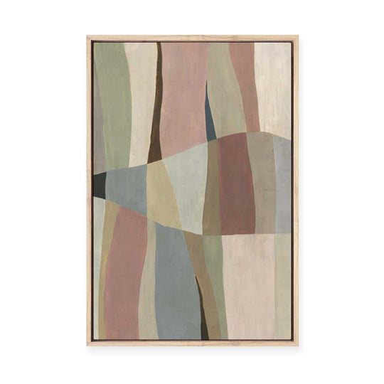 Soft Curves in Muted Hues | Framed Canvas