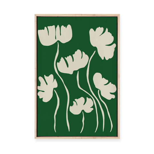 The Magical Green Floral | Framed Canvas