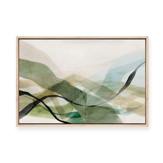 Green Ribbon Hills I | Framed Canvas