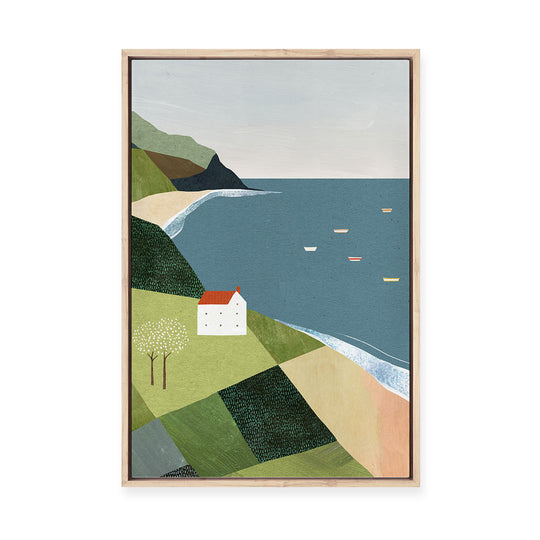 House on the Cliff | Framed Canvas