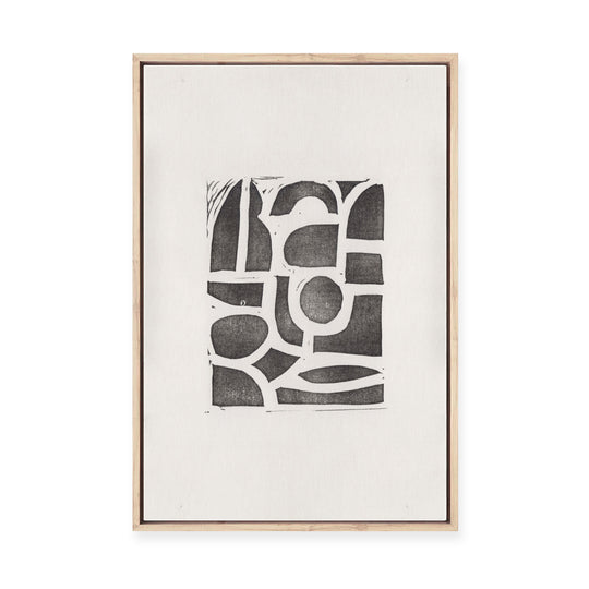 Lino Cut Abstract No.1 | Framed Canvas