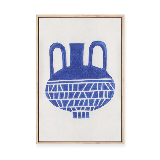 Linocut Vase No.2 | Framed Canvas
